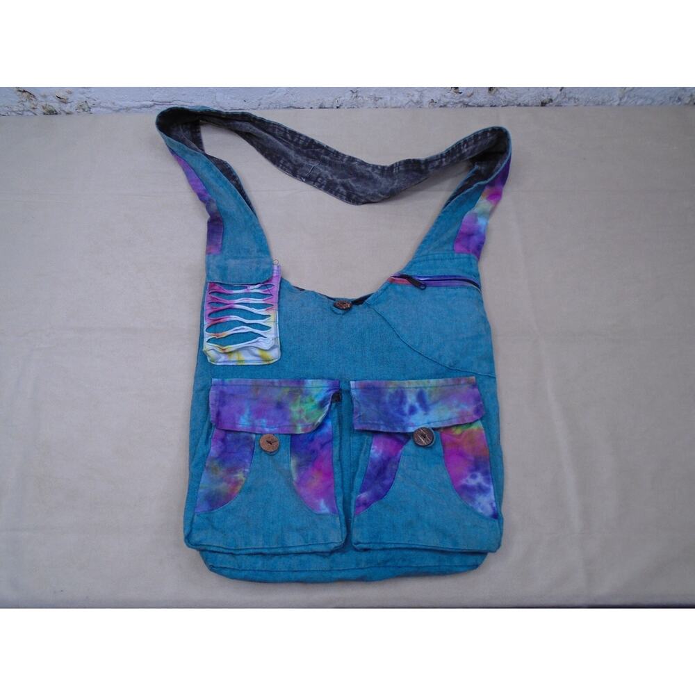 Earth Divas Hobo Bohemian Bag Crossbody Tie Dye Embroidery Zip
